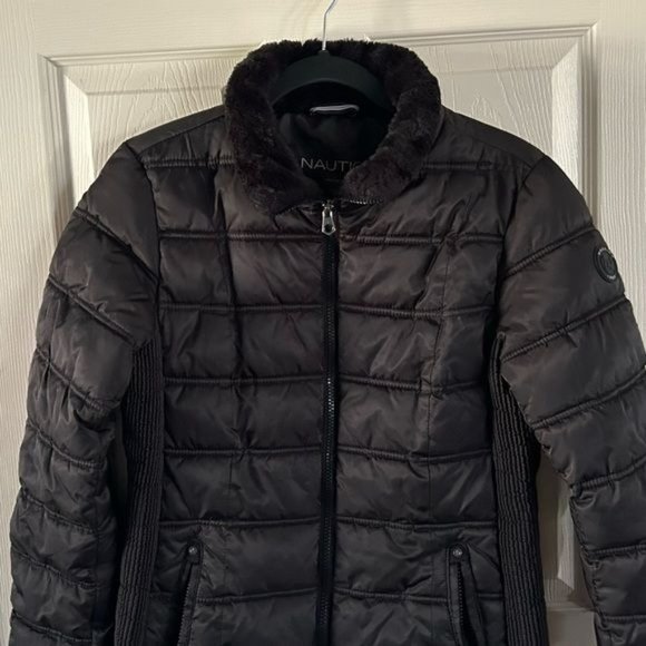 Nautica Sz Medium Black Women’s Coat, No Hood - Picture 3 of 15